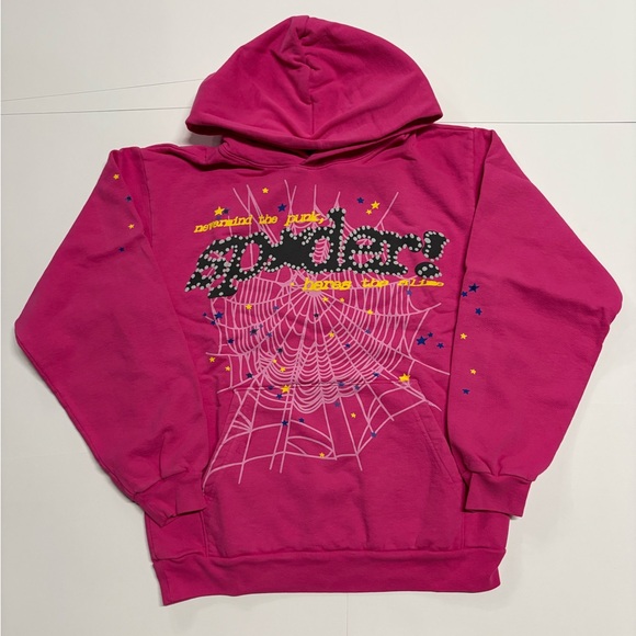 Sp5der Other - Sp5der Punk V2 Hoodie ‘Magenta’